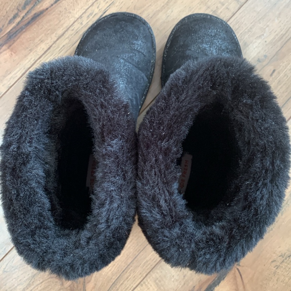 Joe Fresh black shimmery winter boots girls size 4 - Picture 8 of 12